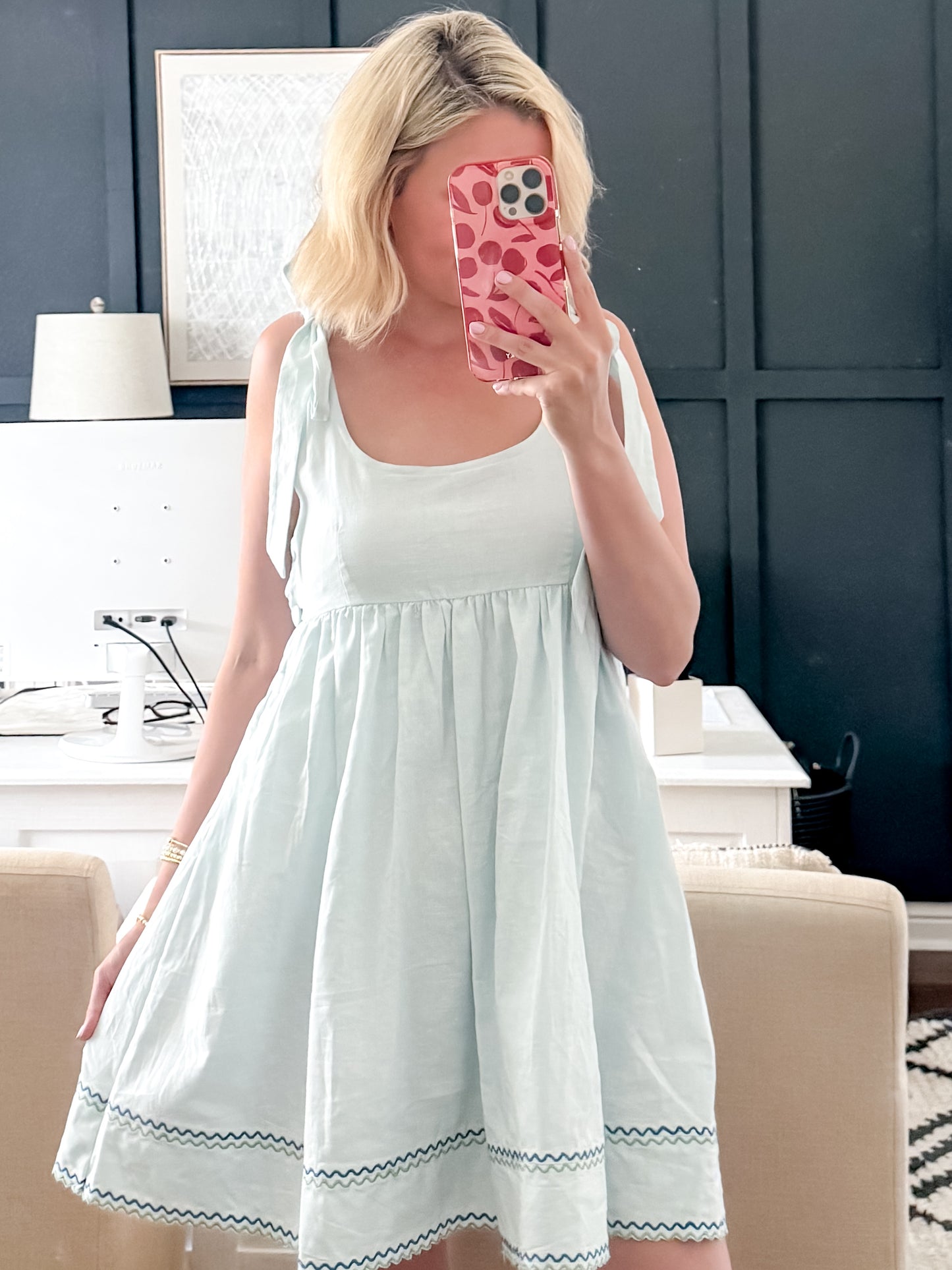 Gracie Shoulder Tie Mini Dress