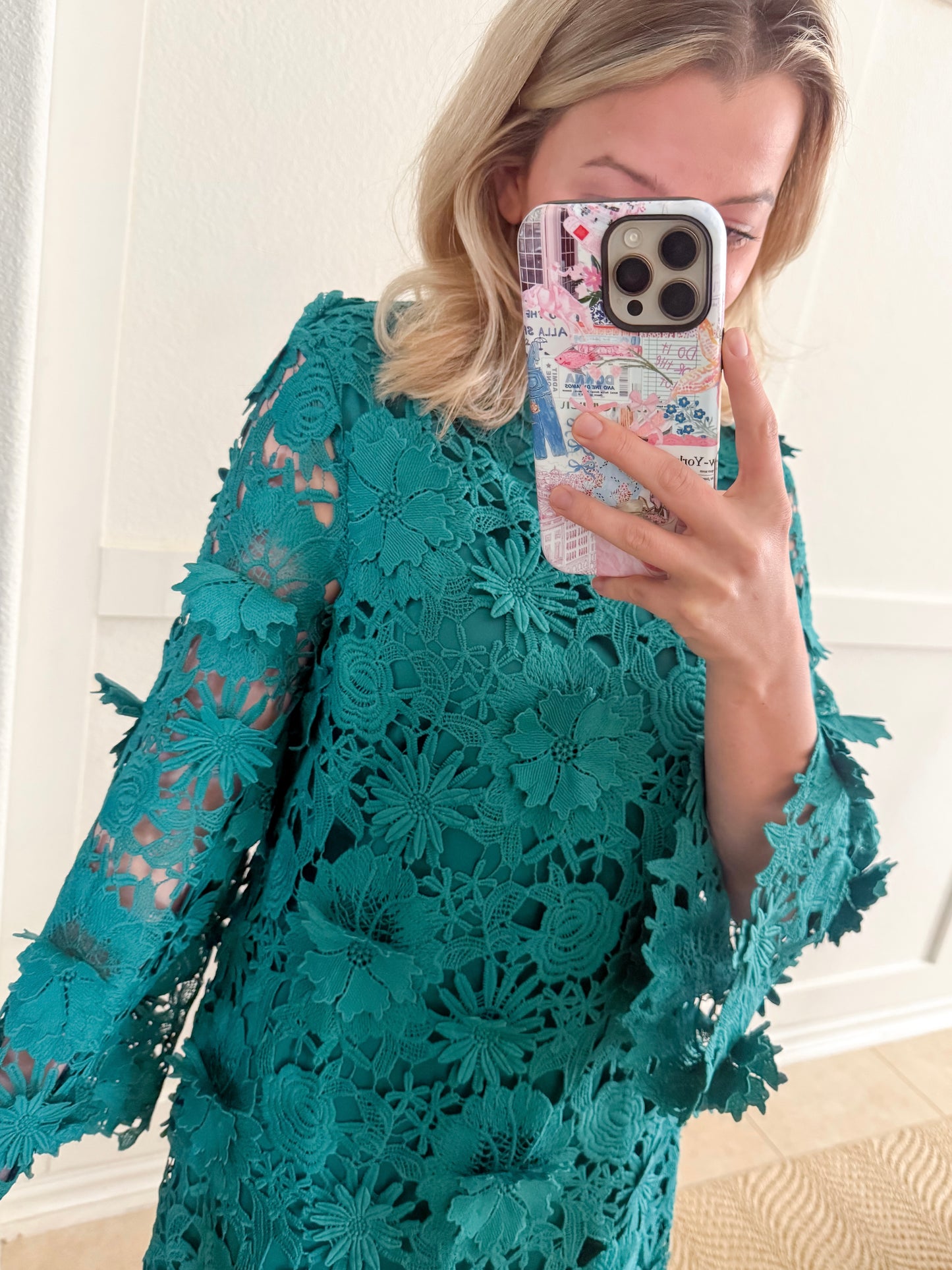 Gabby Green Lace Mini Dress