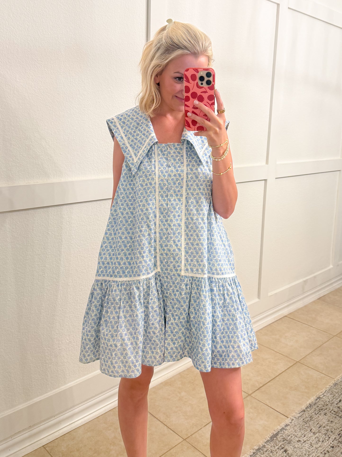 Georgia Blue Floral Mini Dress