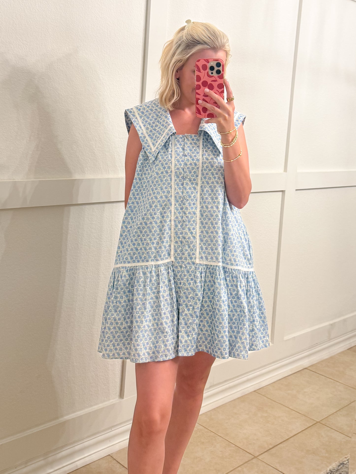 Georgia Blue Floral Mini Dress