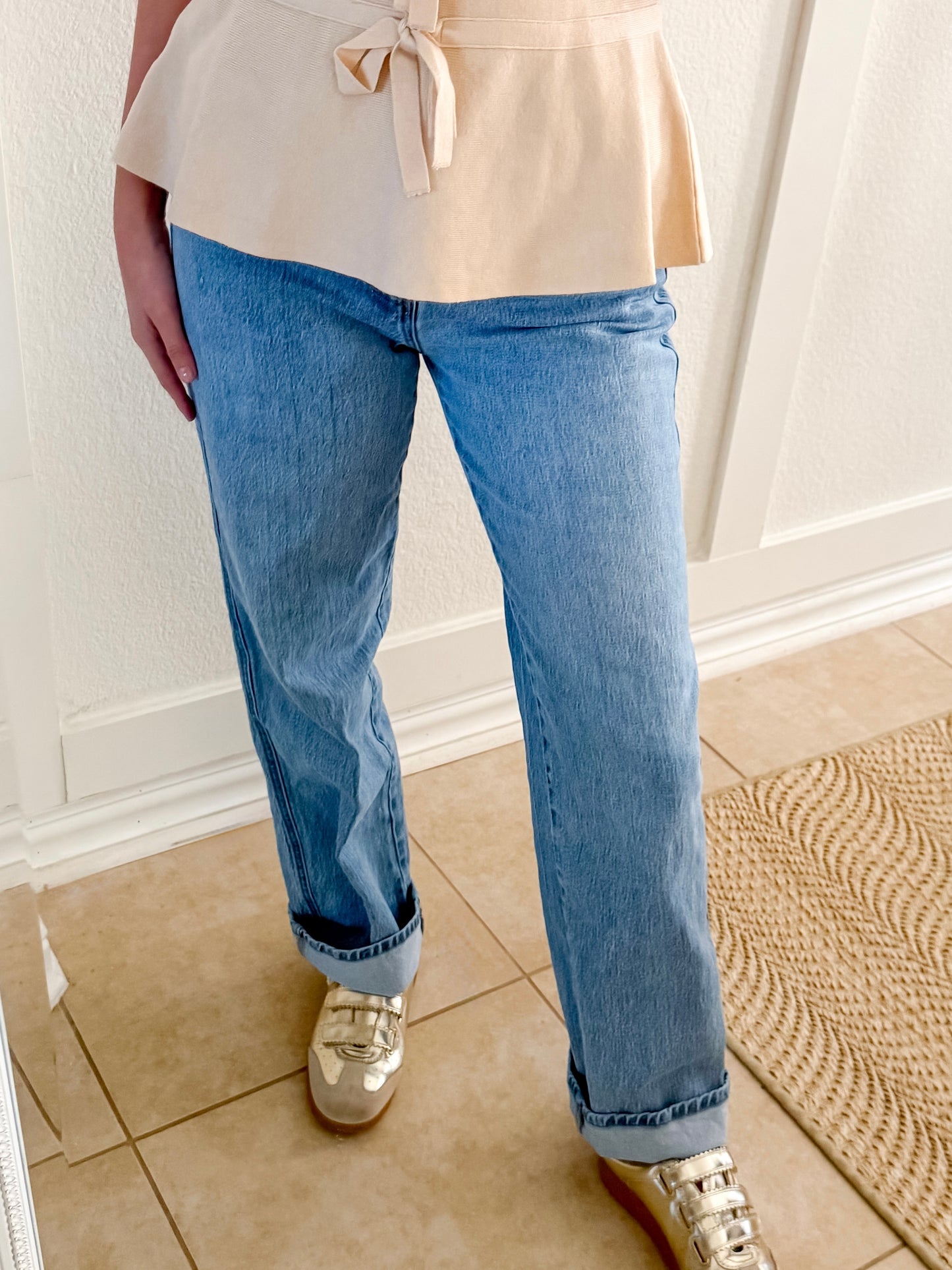 Tatum Cuffed Straight Jeans by Vervet by Flying Monkey