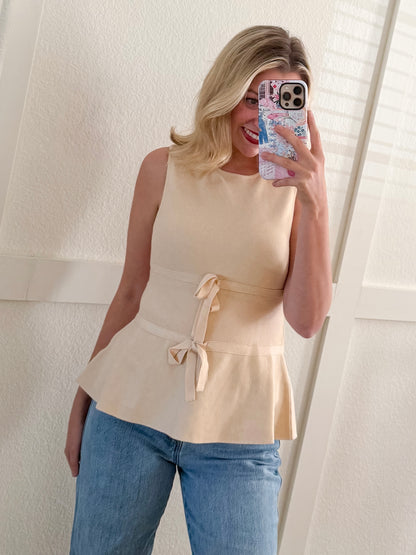 Shay Sleeveless Bow Sweater