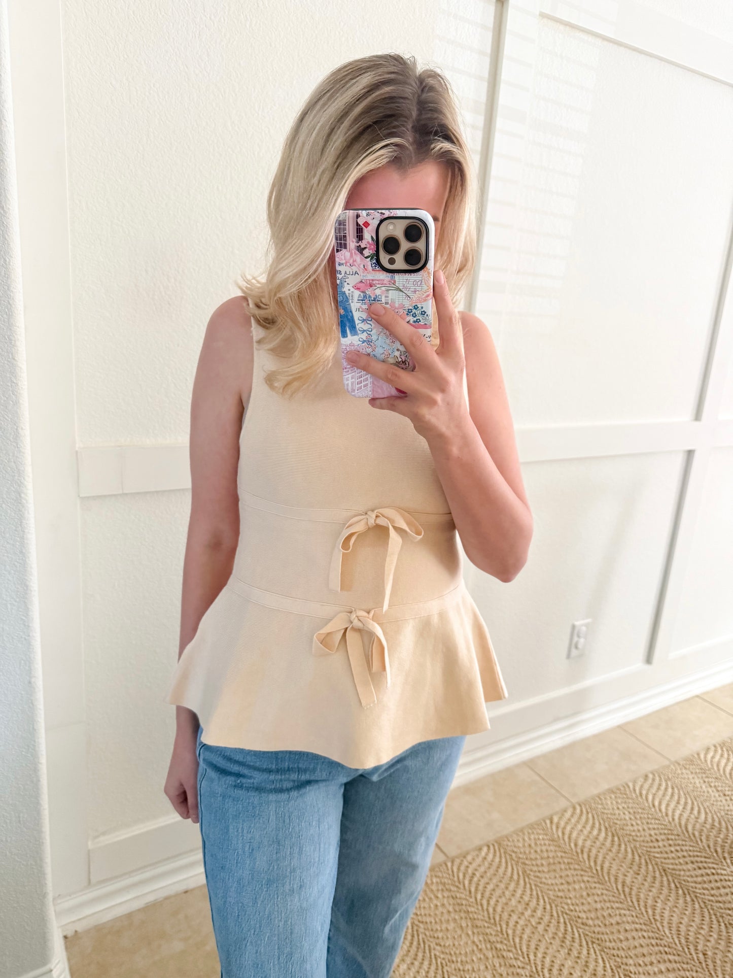 Shay Sleeveless Bow Sweater