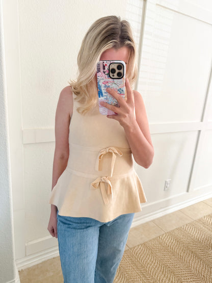 Shay Sleeveless Bow Sweater