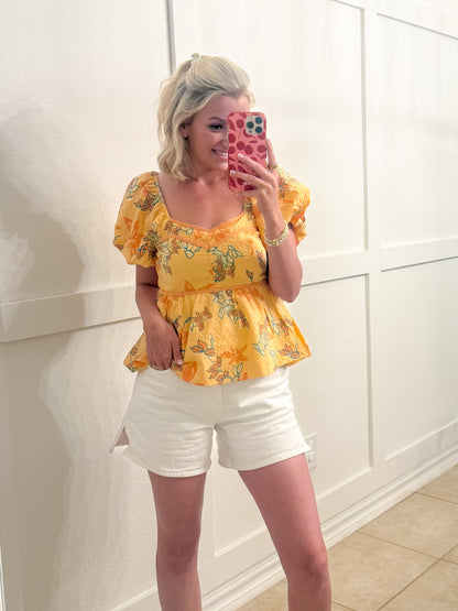 Brighton Floral Peplum Blouse